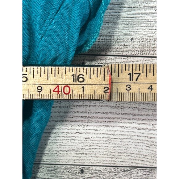 Robins Nest Maternity‎ Top Women's Large Teal High-Low Top Crochet Neckline - Picture 5 of 7